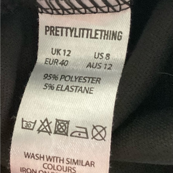 Prettylittlething black tie waist wrap blouse with sleeves NWTS - Picture 6 of 6